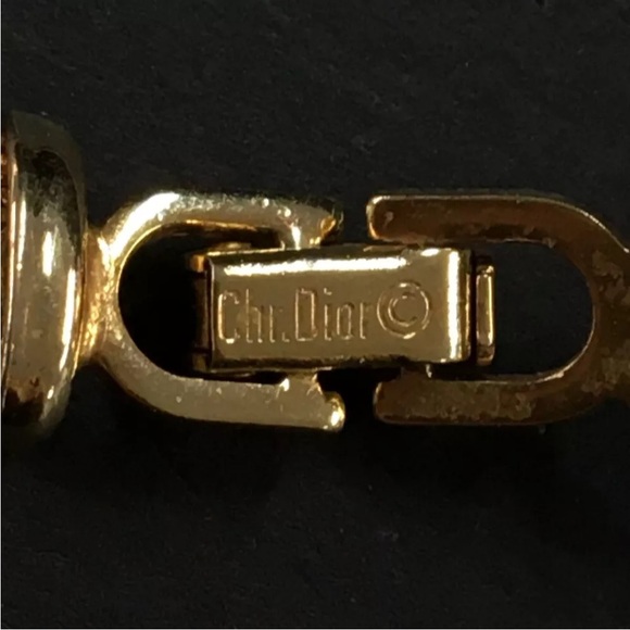 Christian Dior Enamel Rhinestone Gold Tone Necklace - Picture 8 of 8